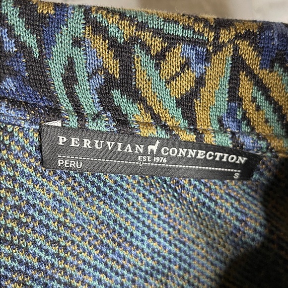 Peruvian Connection Pima cotton floral cardigan sweater - Picture 3 of 6